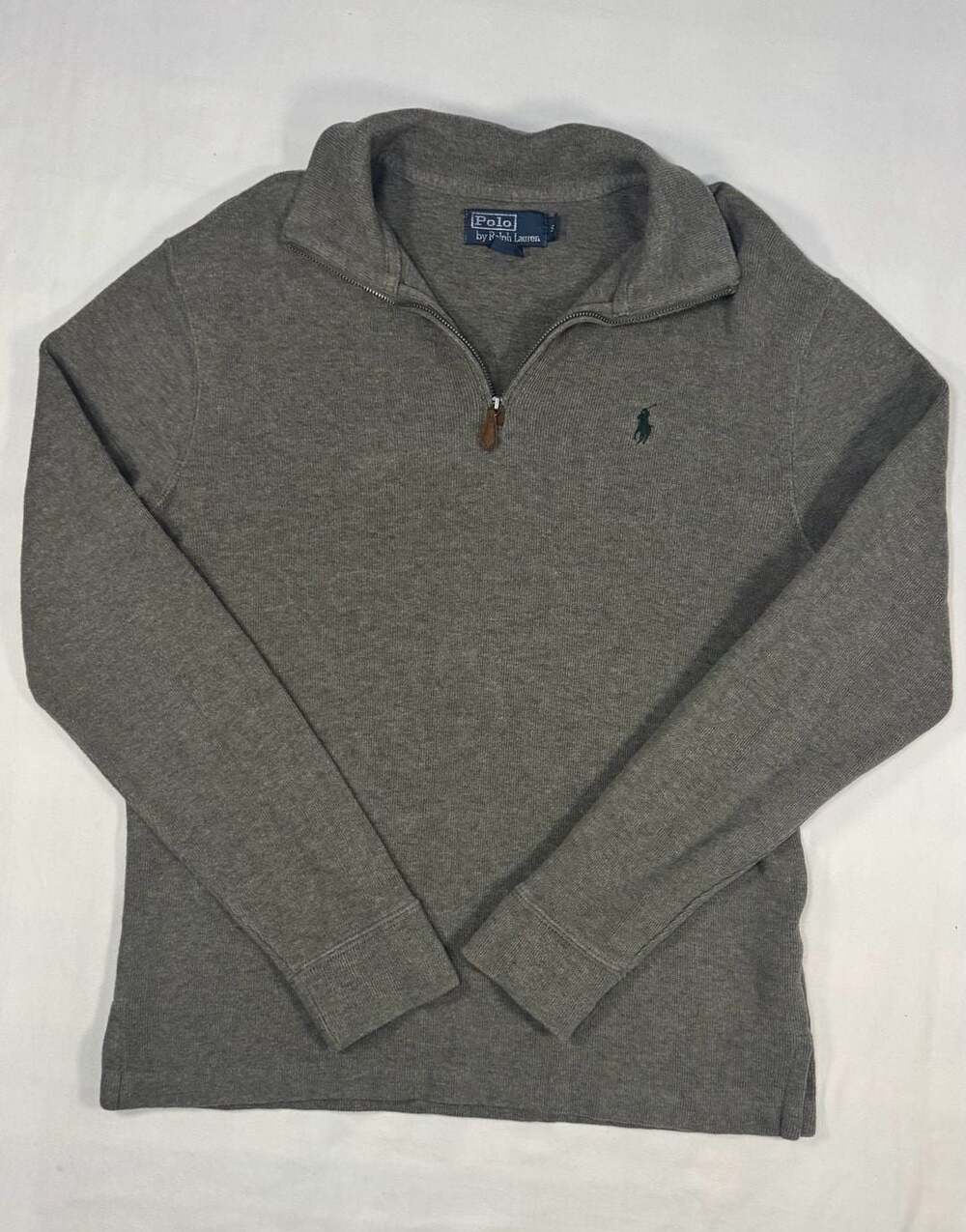 Vintage Polo Ralph Lauren Quarter Zip Size S Gray Sweatshirt